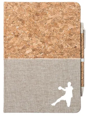 Produktbild von Huuraa Notizbuch A5 Handball Silhouette 80 Blatt inkl. Kugelschreiber Tagebuch Geschenkidee