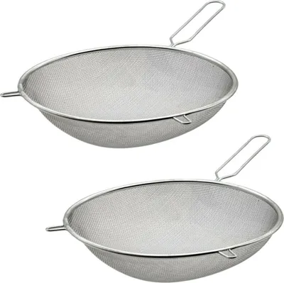 Produktbild von 2x Küchensieb 21 cm Nudelsieb Abtropfsieb Metallsieb Sieb mit Griff