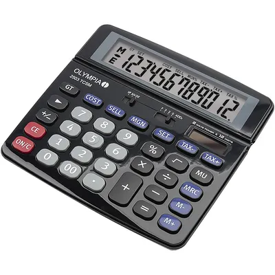 Produktbild von Olympia 2503, Desktop, Finanzrechner, 12 Ziffern, Batterie/Solar, Schwarz, Blau, Grau