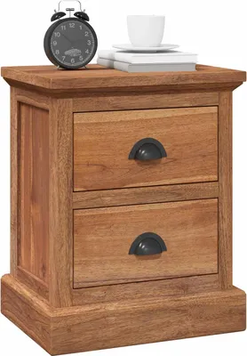 Produktbild von vidaXL Nachttisch mit Schubladen Natur 40 x 30 x 50 cm Massivholz Teak