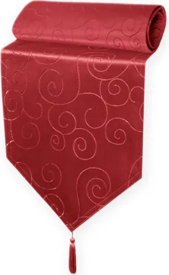 Produktbild von Tischläufer 33x160 cm Bordeaux Damast Ornamente klassisch Tischdecke Läufer spitz zulaufend