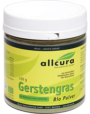 Produktbild von allcura Gerstengras Pulver, 150 g Pulver