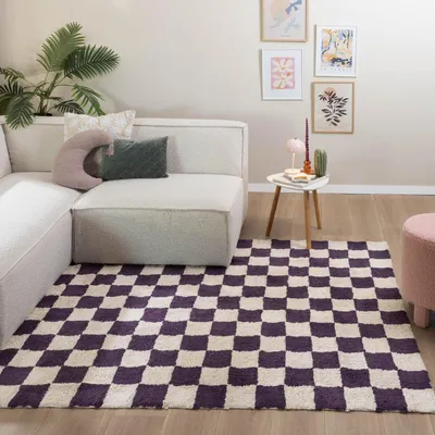 Zdjęcie produktu dla Volero - Dywan Retro - Gambit Fioletowy/Biały - 200x290 cm