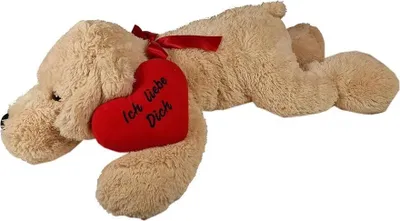 Produktbild von Kuscheliger Plüsch-Hund mit Herz 'Ich liebe Dich"
