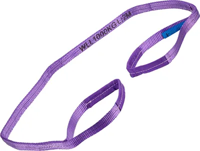 KesTek Hebeband mit Schlaufen 1 t, 2 m, Hochlast-Hebeband, Polyester-Gurt, robust, sicher, für Heben, Ziehen, Lasten, Baustelle, Forst, Landwirtschaft, Hobby 4066986402715 404036 40271KT
