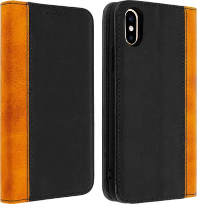 Obrázek produktu pro Pouzdro z umělé kůže s přihrádkami na karty, stojánek pro Apple iPhone X/XS - Černé