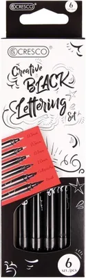 Produktbild von Set mit 6 Kalligraphie- und Lettering-Stiften SCHWARZ