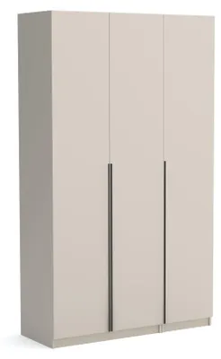 Produktbild von Kleiderschrank Pablo 135 cm, Kaschmir mit Einlegeplatten, Drehtürenschrank, Farbauswahl, 135x54x234 cm 3-türig