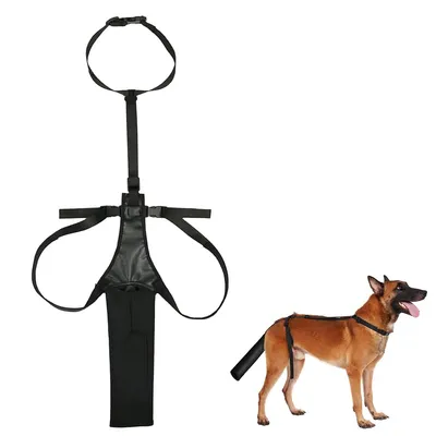 Produktbild von Hundegeschirr mit Schwanzschutz, Atmungsaktive Schutzhülse für mittelgroße und große Hunde, Schwarz