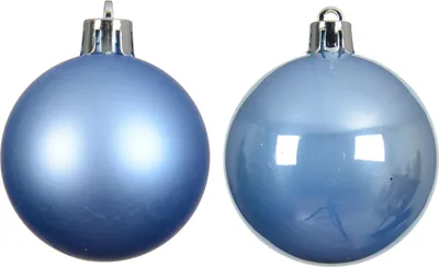 Produktbild von Weihnachtskugeln Kunststoff 6cm 12 Stück - Himmelblau