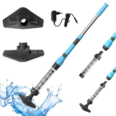 Produktbild von FCH Poolsauger, Kabelloser Poolsauger mit Teleskopstange, 60 Minuten Laufzeit, für kleine Pools, Spas 18W Blau