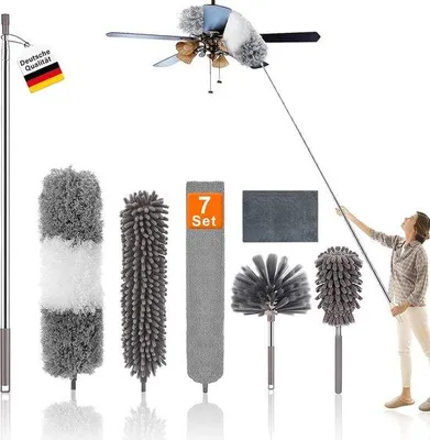 Produktbild von Famanu Staubwedel Set - 7-teilig, teleskopierbar, flexiblem Kopf