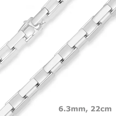 6-3mm-Armband-Fantasiekette-aus-925-Silber-22cm