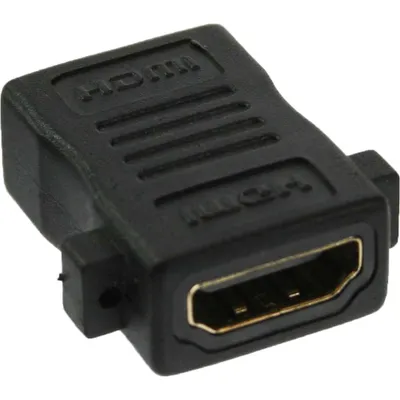 Produktbild von InLine HDMI Adapter zum Einbau, HDMI A Buchse/Buchse, vergoldete Kontakte, 4K2K, HDMI A female, HDMI A, Schwarz