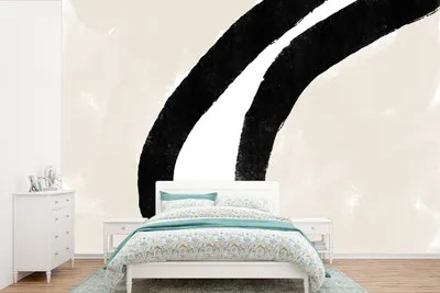 Produktbild von MuchoWow® Fototapete für Wohnzimmer oder Schlafzimmer Wandtapete Vinyl Motivtapete Abstrakt - Linie - Design - Pastell - 330x220 cm - Fototapeten