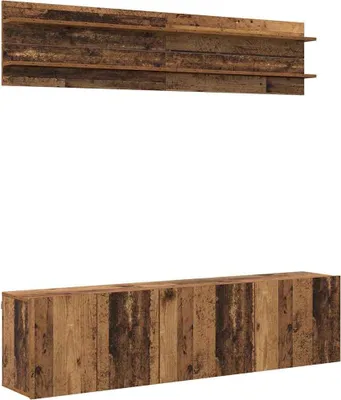 Produktbild von vidaXL TV-Einheiten Wandmontiert 6 pcs Altholz Holzwerkstoff