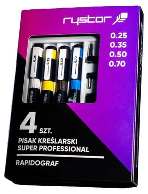Produktbild von Tuschefüller RYSTOR Rapidograf, 4 Stk. mit Zubehör