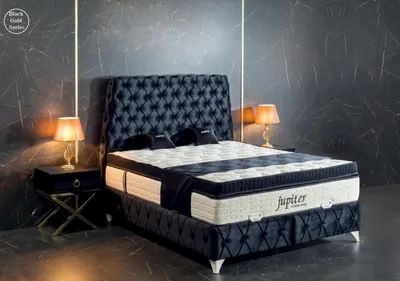 Immagine prodotto di Set camera da letto letto nero comodino Chesterfield letti mobili velluto 3 pezzi.