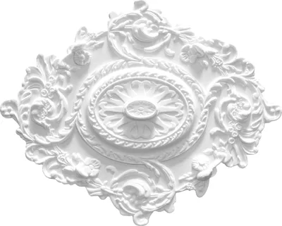 Produktbild von MARBET DESIGN Stuckrosette R-25, 70x57cm - Deckenrosette weiß, aus EPS Styropor, Zierelement, Stuck, Wanddeko Wohnzimmer Lampe Polystyrol Oval