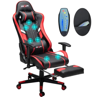 Produktbild von Douxlife® GC-RC03 Gaming-Stuhl Bürostühle Massage Ergonomisches mit Rückenlehne, Rot