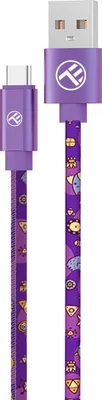 Produktbild von Tellur Graffiti USB-zu-Typ-C-Kabel, 3 A, 1 m, lila