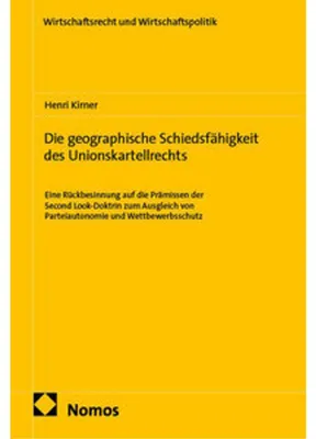 Obrázok produktu pre Die geographische Schiedsfähigkeit des Unionskartellrechts
