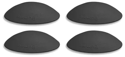 Produktbild von Bumms Türstopper für Boden und Wand, Schwarz, selbstklebend, kein Bohren erforderlich [4 Stück] - Ø 60 mm - Gummi-Wandstopper zum Schutz von Wänden - Türstopper, Türgriffschutz für Wände