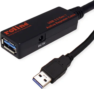 Produktbild von ROLINE USB 3.2 Gen 1 Aktives Repeater Kabel, schwarz, 10 m