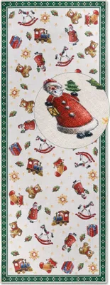 Image de Villeroy & Boch, collection Toy's Delight, chemin de table "Nostalgic", vert, thème Noël, antidérapant - 80x200 cm