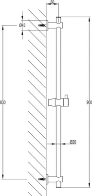 Produktbild von Ben Fody Duschstange 90 cm Edelstahloptik