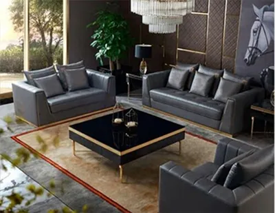 Produktbild von Luxus Möbel Sofagarnitur Couch Sofa Polster 3 2 1 Sitzer mit Couchtisch Holz neu