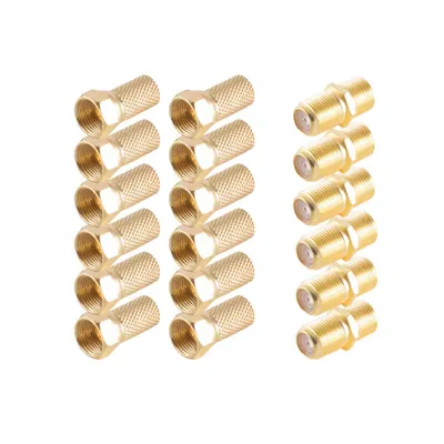 Produktbild von shiverpeaks ®-BASIC-S--Adapter-Stecker SET, SAT-F Verbinder und F Stecker 6,7mm mit breieter Mutter, vergoldet für Antennen- SAT-kabel Koalxiakabel (BS15-300014)