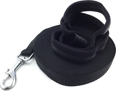 Produktbild von scarlet pet | Hundeleine »Rocky H« mit gummiertem Griff und Karabinerhaken; robustes Nylon; Schwarz; Längen: 3\5\7,5\10\20 Meter , Größe:5 Meter, Farbe:Schwarz