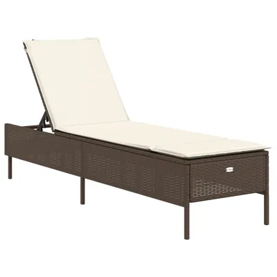 Immagine prodotto di Lettino Prendisole con Cuscino Marrone in Polyrattan
