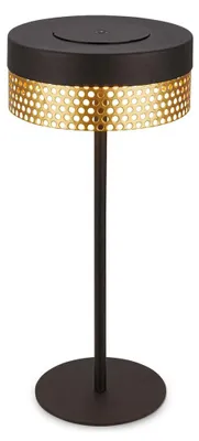 Immagine prodotto di Briloner Booha Lampada da tavolo LED senza fili IP44, dimmerabile, touch, batteria ricaricabile, protezione dagli spruzzi d'acqua, nero-oro, Ø16 x 35 cm