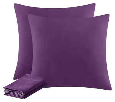 Immagine prodotto di TRANKIELO® - Federe per cuscini 80 x 80 cm - Set da 2 - Microfibra - Morbide e traspiranti - Colore viola