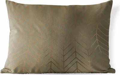 Produktbild von MuchoWow® Outdoor Kissen - Muster - Linie - Gold - Grün - 60x40 cm - Wetterfest - Lounge Kissen - Zierkissen - Kissen für Innenräume