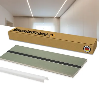 Produktbild von DL26 Gipspaneel mit Aluprofil 1-läufig gerade + Lichtstreuabdeckung opal