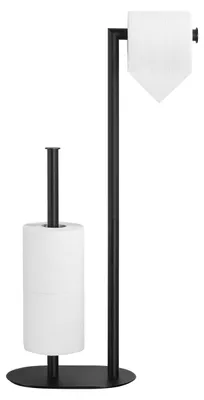 Produktbild von Freistehender Toilettenpapierhalter, schwarz, Edelstahl, freistehender Toilettenrollenhalter