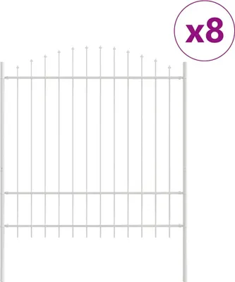 Zdjęcie produktu dla vidaXL Ogrodzenie ogrodowe 8 szt. Białe 170 x 215 cm Stal malowana proszkowo