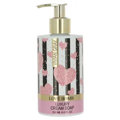 Produktbild von VIVIAN GRAY 1050 Seifenspender mit Creme-Seife Love Bomb Luxury, Patschuli, pink/gold (250 ml)