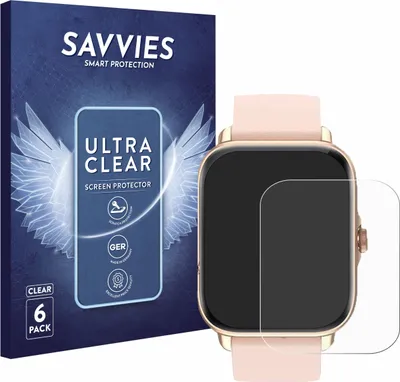 Produktbild von 6x Für Janolty Smartwatch 1.83" Schutzfolie Savvies Displayschutz Display Schutz Folie Klar Transparent