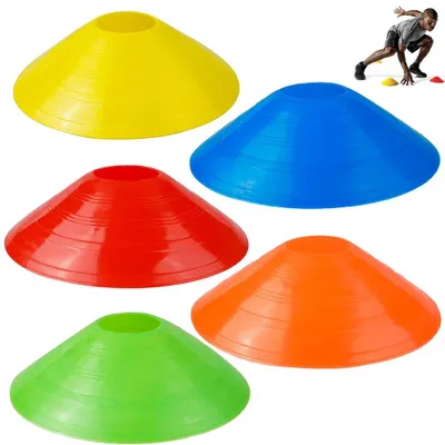 Immagine prodotto di Coni per allenamento - confezione da 5 pezzi - 19 cm - coni segnaletici - coni da calcio - coni per l'allenamento - coni segnaletici - per calcio e allenamento sportivo
