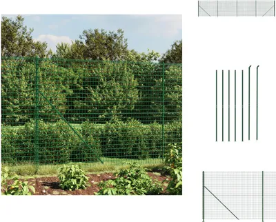 Produktbild von vidaXL Maschendrahtzaun mit Bodenflansch Grün 1,4x10 m - Zaunfelder