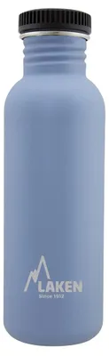 Edelstahlflasche 0,75 l mit Mundstück, blau