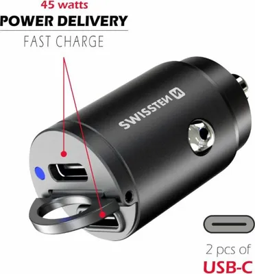 Immagine prodotto di Swissten 20111900 caricatore per dispositivi mobili Nero universale Accendisigari Ricarica rapida Auto