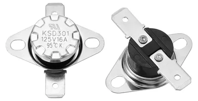 Thermoschalter KSD301, 95 °C, N.O., 125 V/16 A, 2 Stück