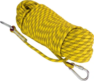 Image de 30 m de corde d'évacuation pour l'escalade en extérieur - corde de survie de sécurité de 12 mm pour l'escalade (jaune)