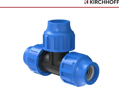 Produktbild von KIRCHHOFF T-Stück Kunststoff , 25 x 25 x 25 mm, für HDPE Rohr Gartenbewässerung, DVGW ,  EU, verschiedene Größen