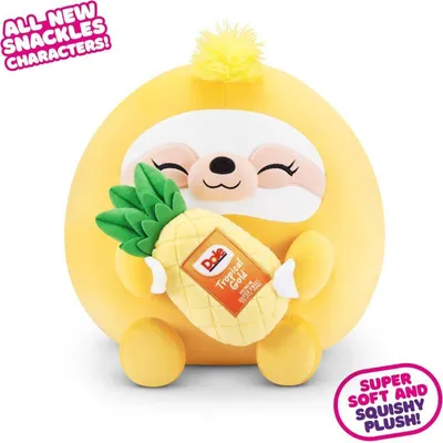 Produktbild von Zuru Snackles Faultier Gelb Dole Ananas Snackle Stofftier mit Essen 41cm groß